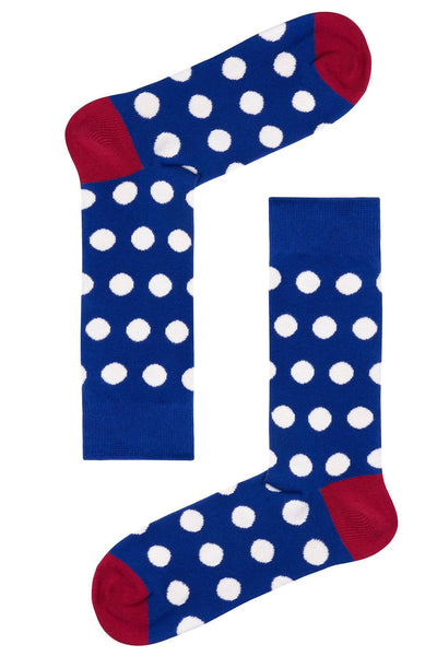 Drake & Hutch Blue Polka Unisex Crew Socks
