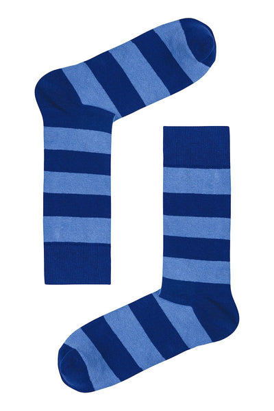 Drake & Hutch Blue/Sky Candy Stripe Unisex Crew Socks