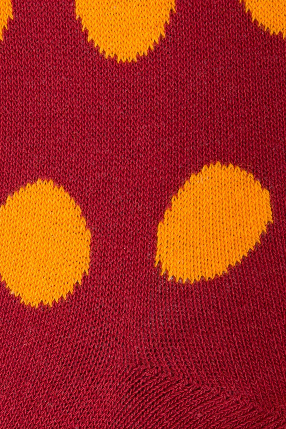 Drake & Hutch Red/Orange Polka Unisex Crew Socks