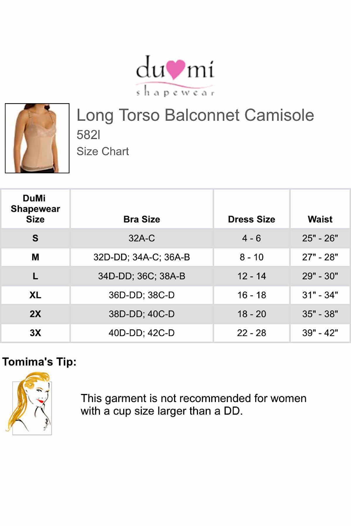 DuMi Shapewear Black Light-Control Long-Torso Contouring Balconette Bra Camisole