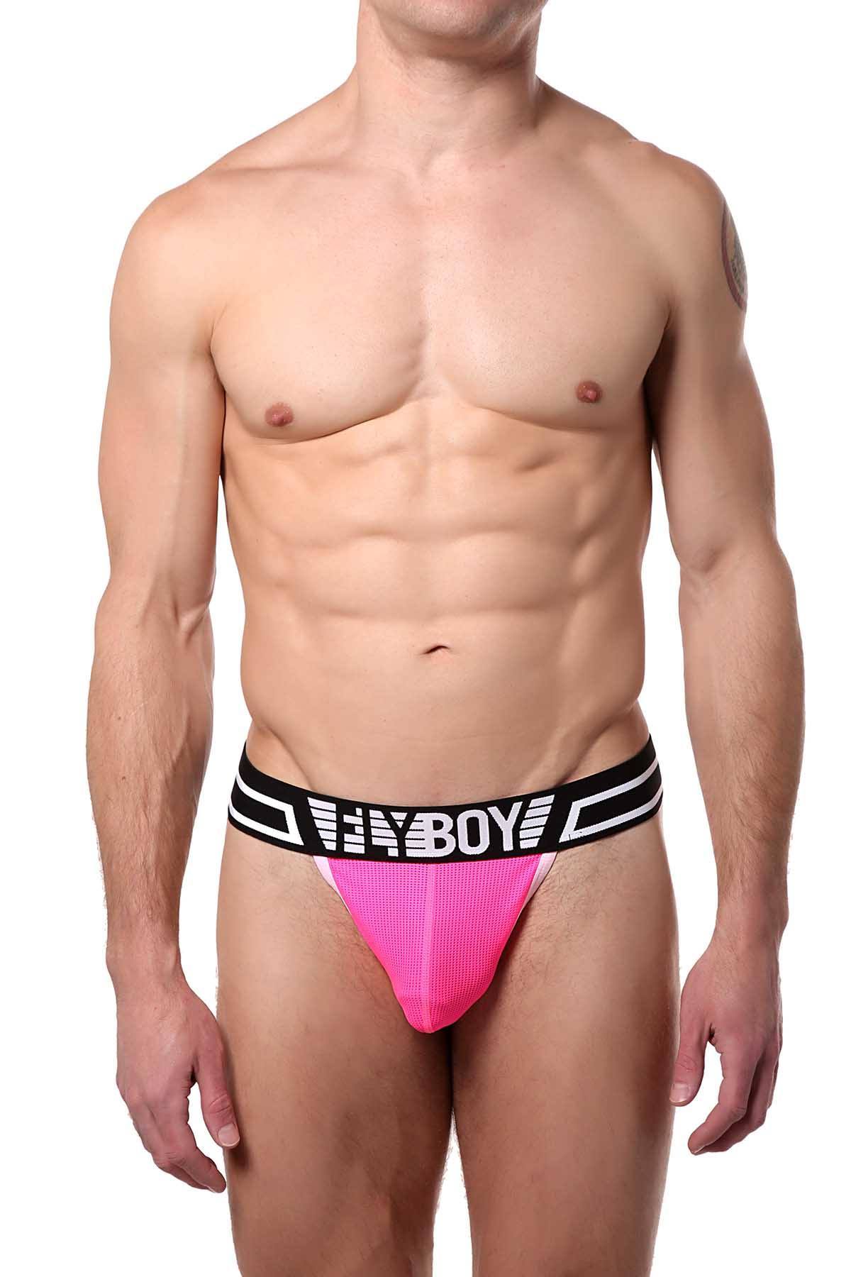 FlyBoy Fluorescent-Pink Sport Mesh Thong