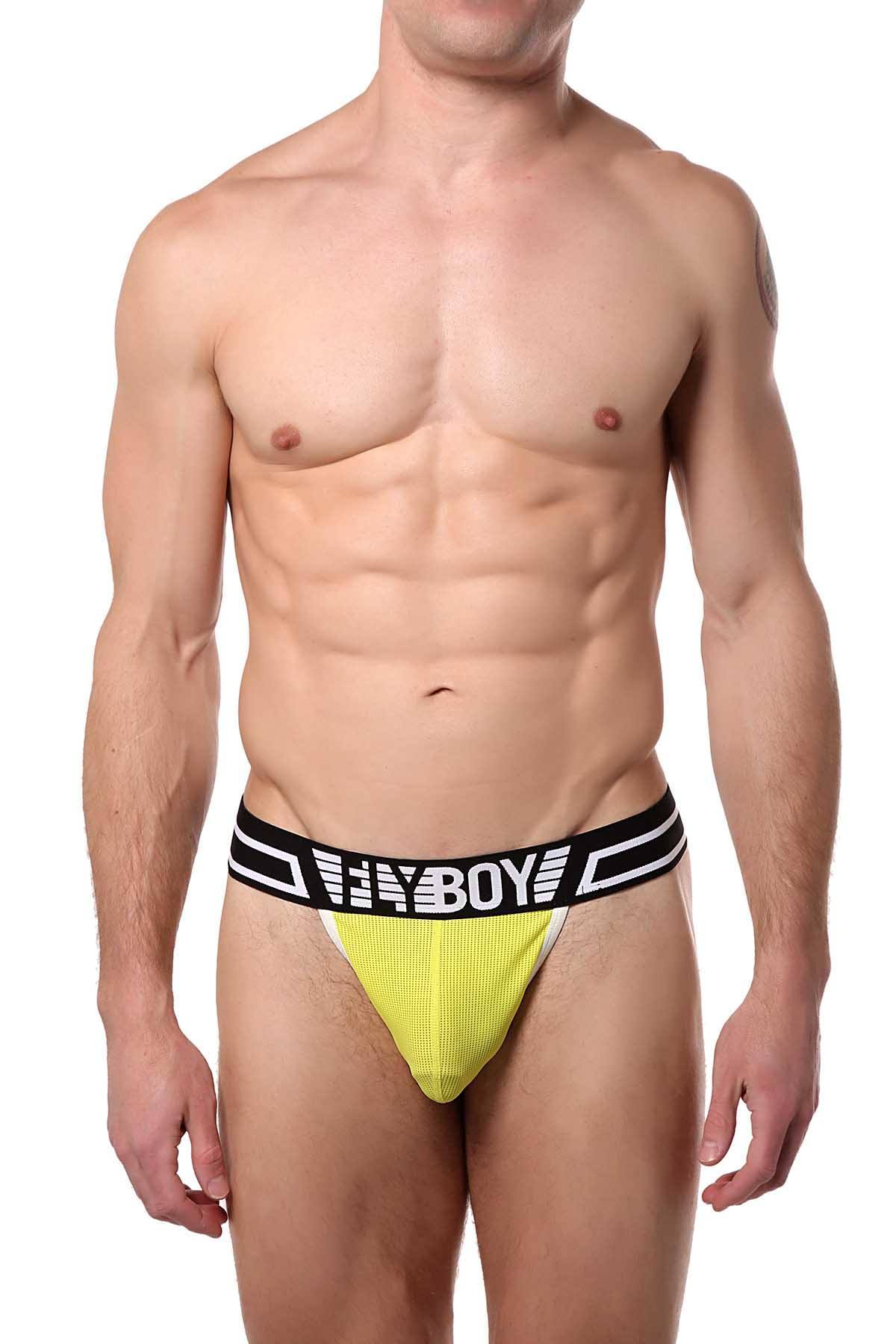 FlyBoy Fluorescent-Yellow Sport Mesh Thong