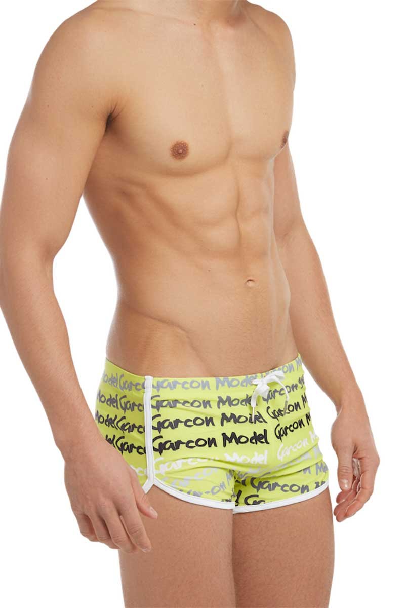 Garcon Model Yellow Graffiti Swim Short