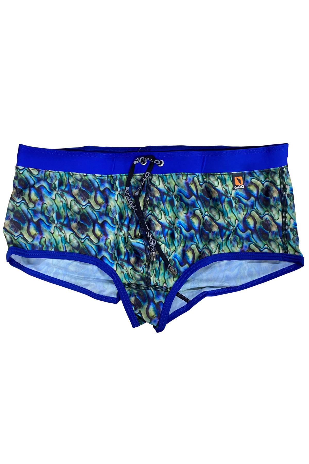 Gigo Blue Artwork Swim Trunk