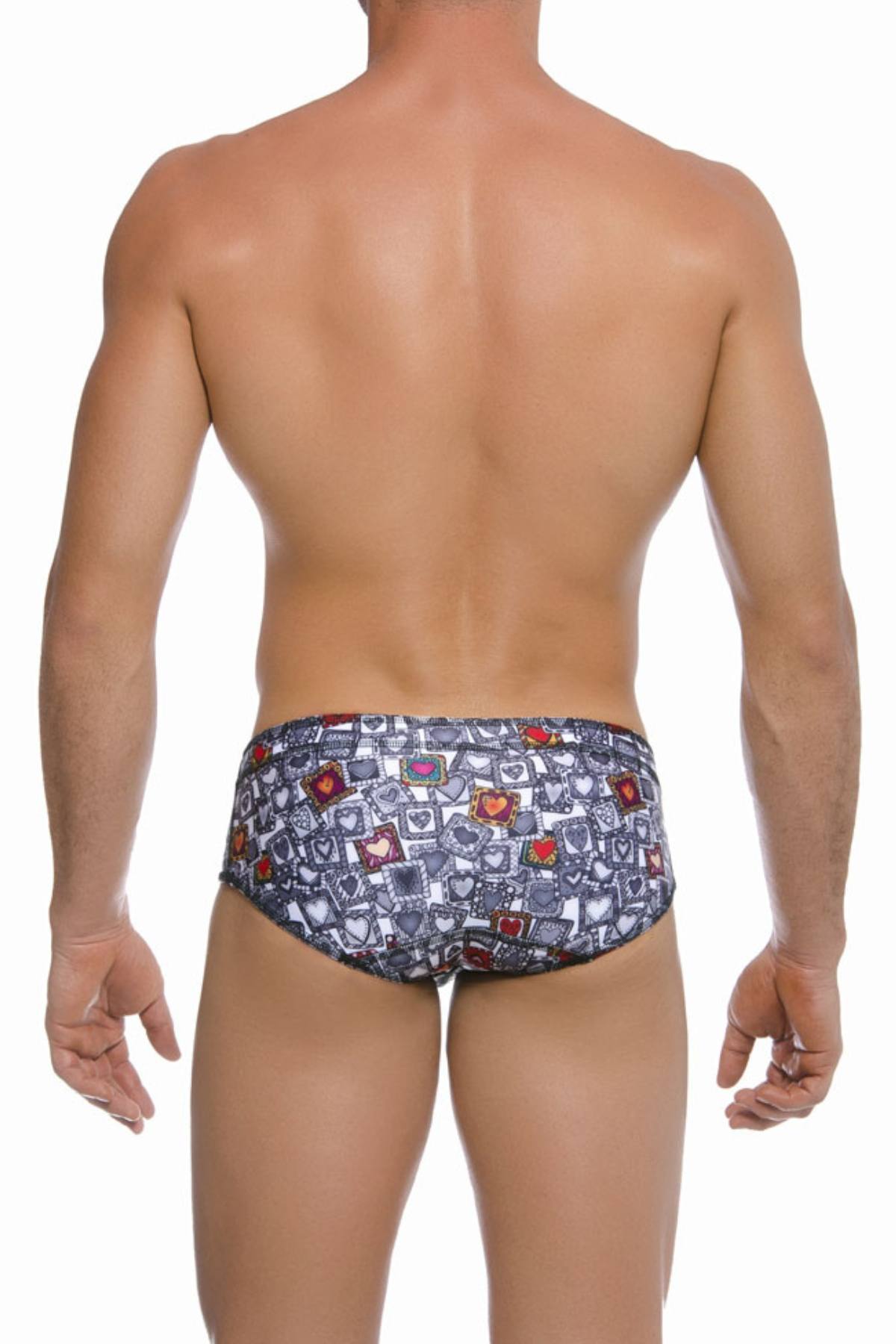 Gigo Grey Heart Swim Brief