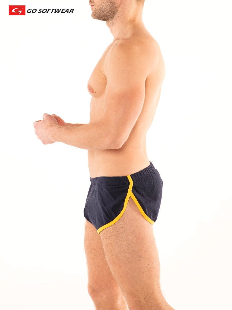 Go softwear Navy and Yellow California Shorty w/Side Split
