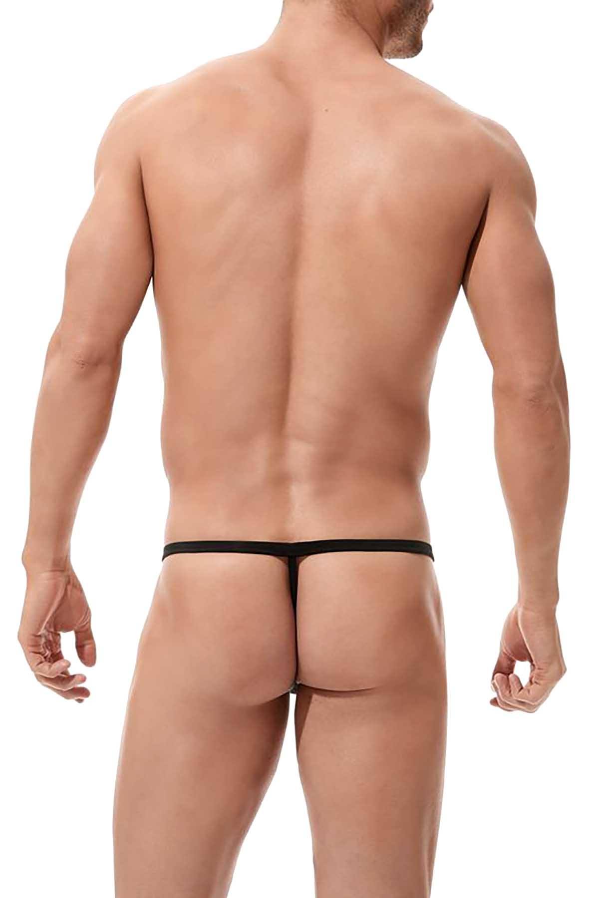 Gregg Homme Black High Line Laser Cut Embroidered Pouch G-String