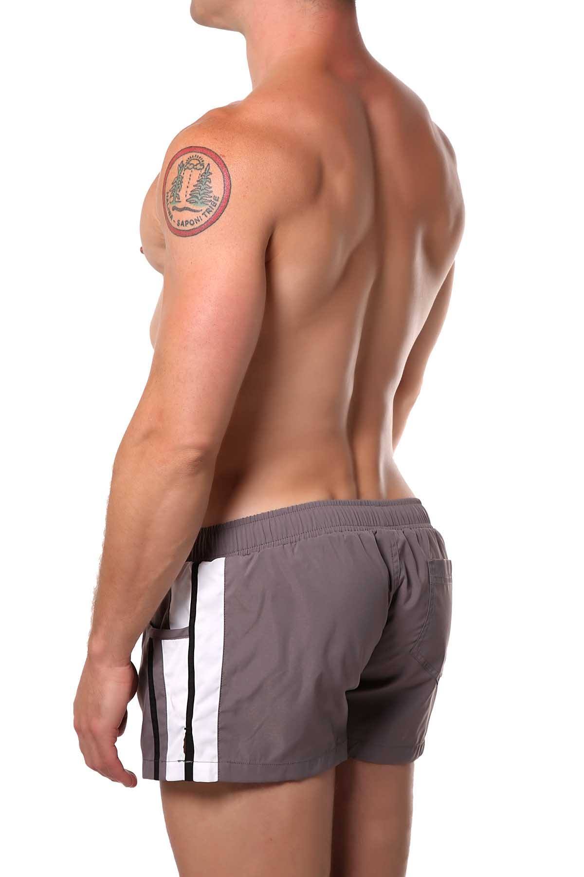 Grey Striped Runner Short