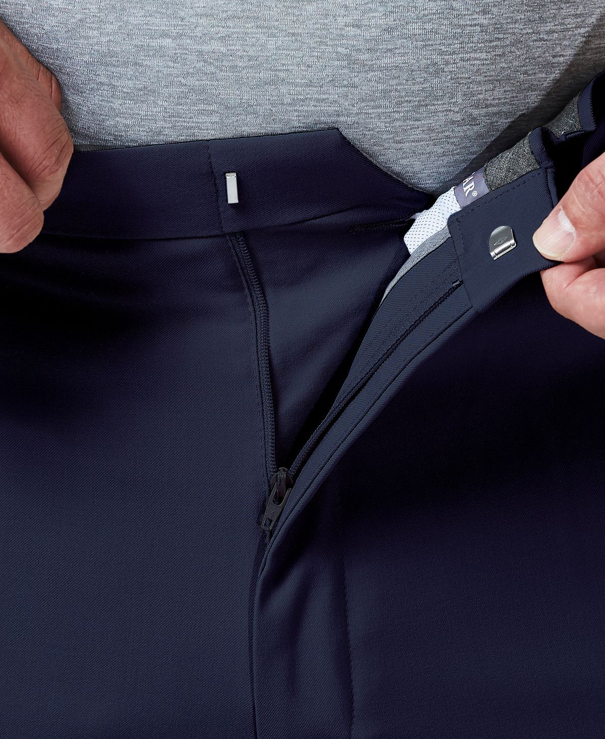 Haggar Big & Tall Premium Comfort Stretch Classic-fit Solid Flat Front Dress Pants Blue