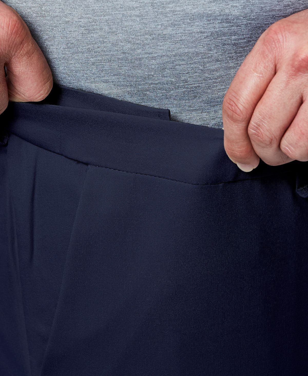 Haggar Big & Tall Premium Comfort Stretch Classic-fit Solid Flat Front Dress Pants Blue