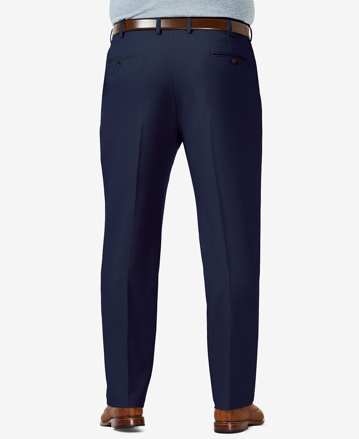 Haggar Big & Tall Premium Comfort Stretch Classic-fit Solid Flat Front Dress Pants Blue