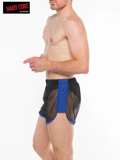 Hard Core Black And Royal Frisky Gym Short With Liner