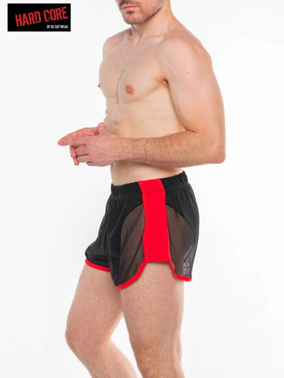 Hard Core Black and Red Frisky Gym Short with Liner