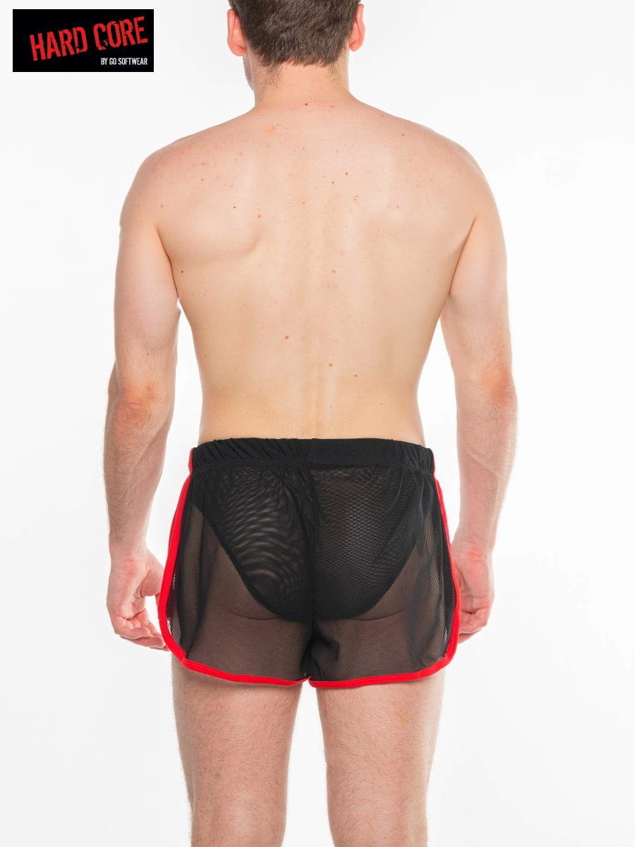Hard Core Black and Red Frisky Gym Short with Liner