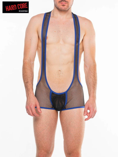 Hard Core Black and Royal Frisky Thrust Singlet