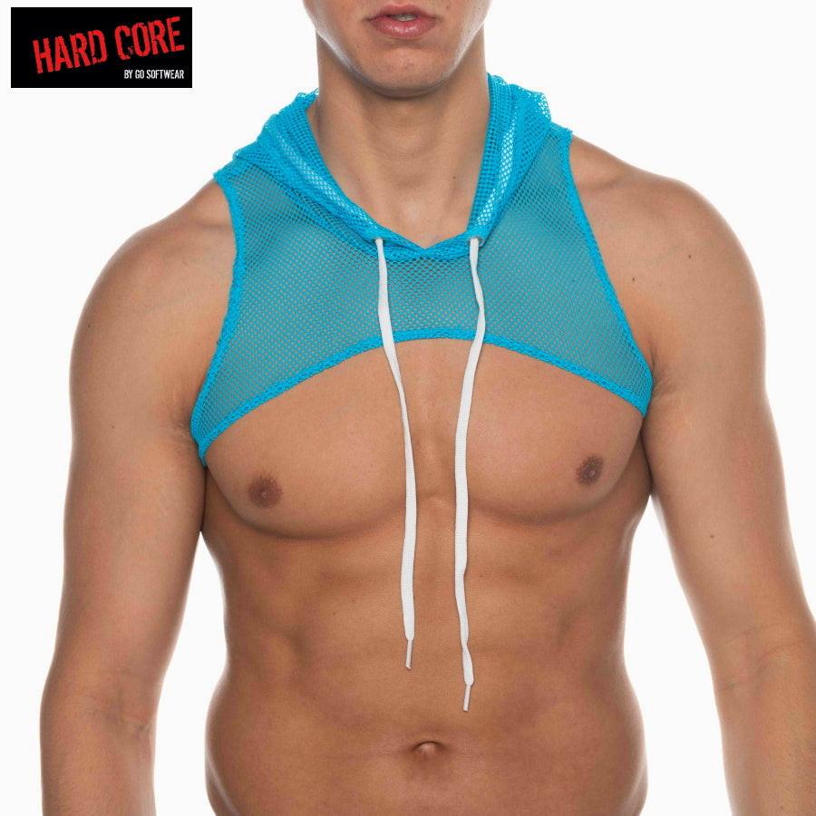 Hard Core Turquoise Tryst Mesh Hooded Harness