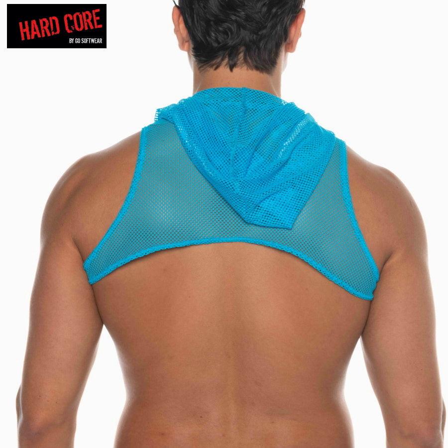 Hard Core Turquoise Tryst Mesh Hooded Harness