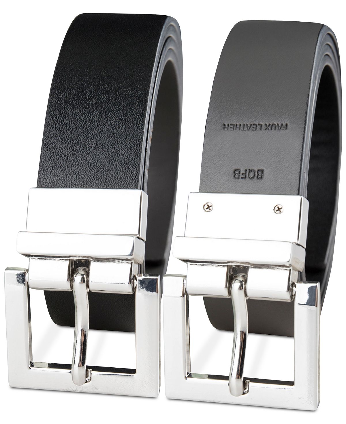 Inc International Concepts Faux-leather Reversible Crocodile Embossed Belt Black/Grey