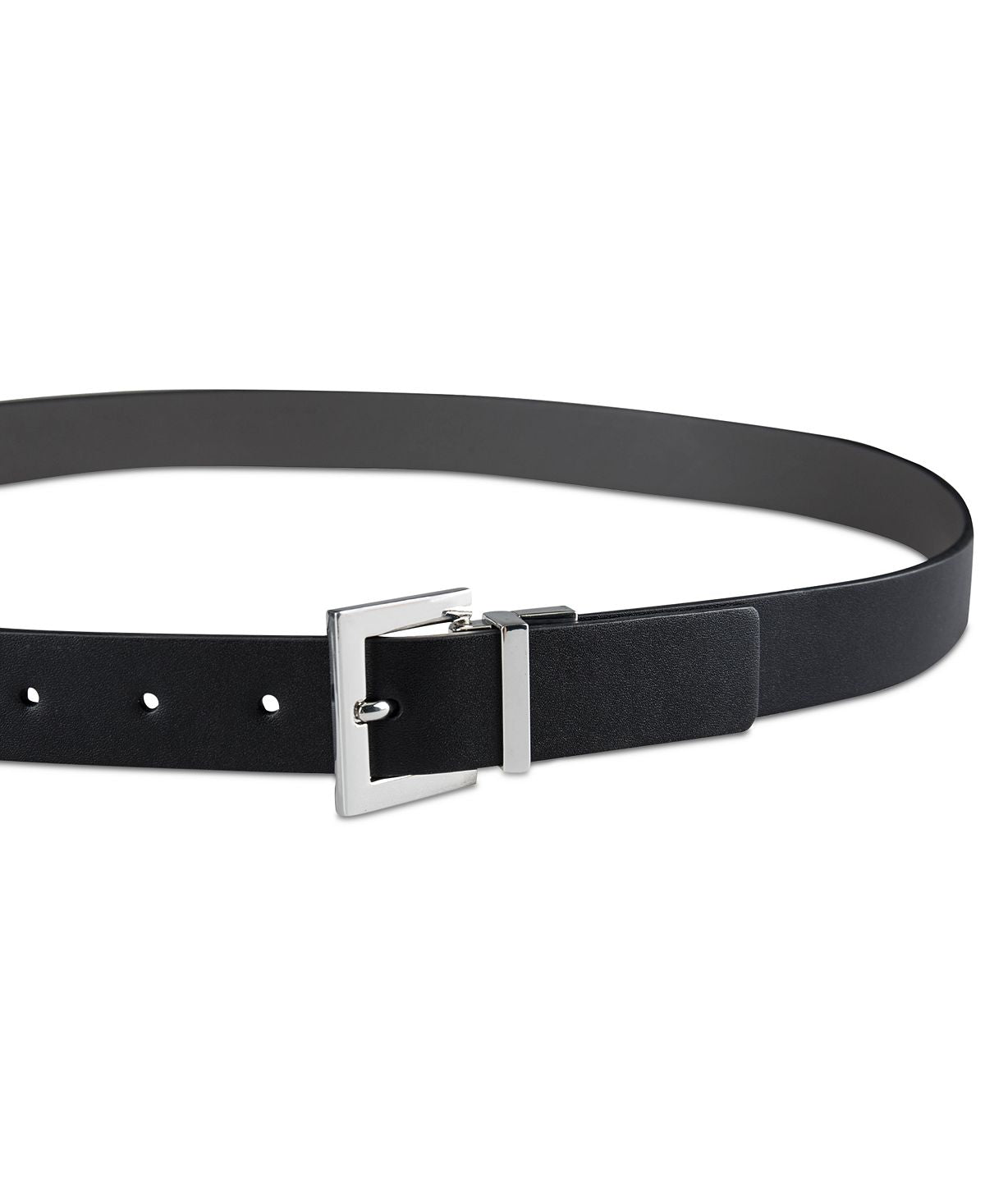 Inc International Concepts Faux-leather Reversible Crocodile Embossed Belt Black/Grey