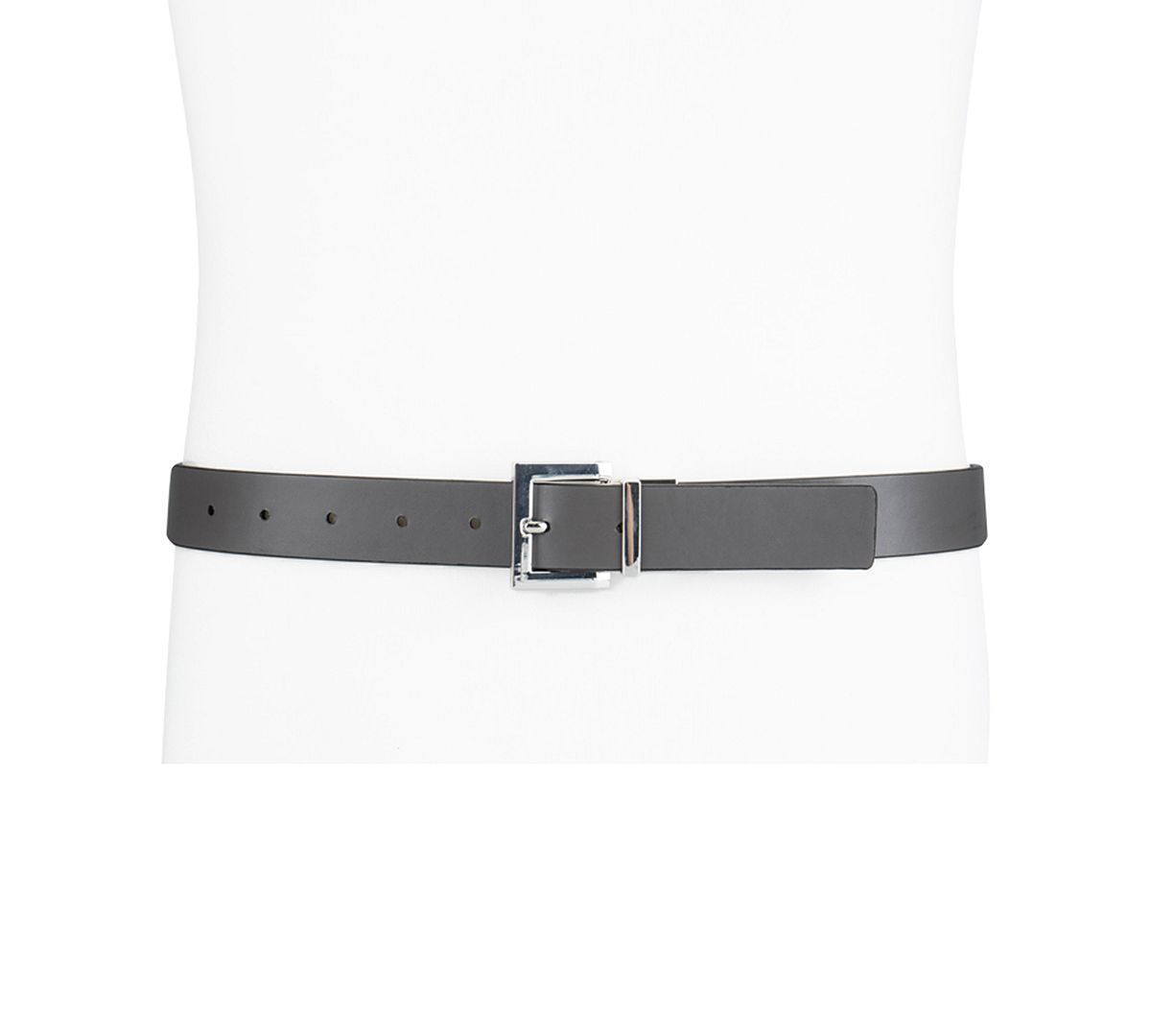Inc International Concepts Faux-leather Reversible Crocodile Embossed Belt Black/Grey