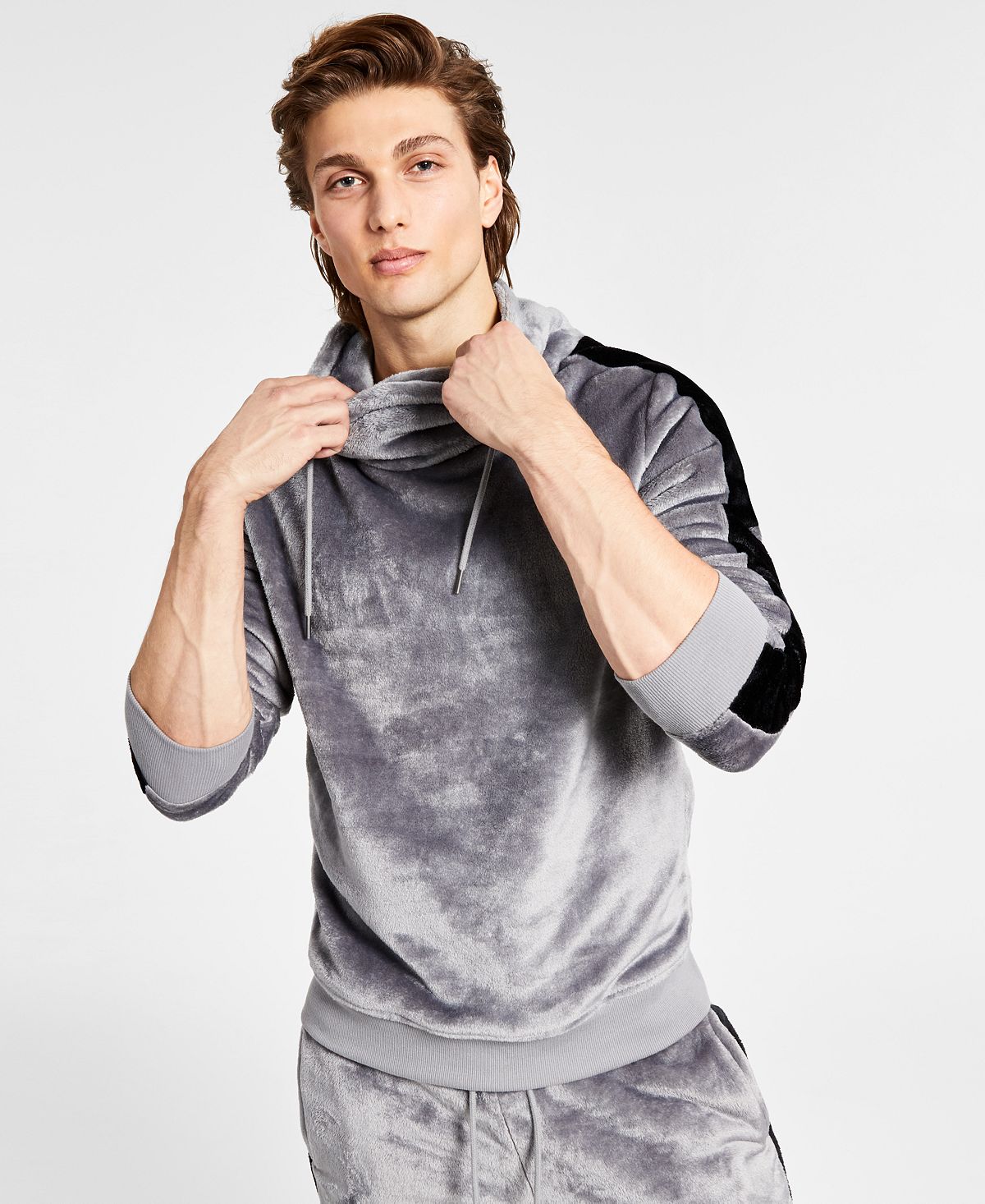 Inc International Concepts Funnel-neck Fleece Pullover Hthr Grey B25