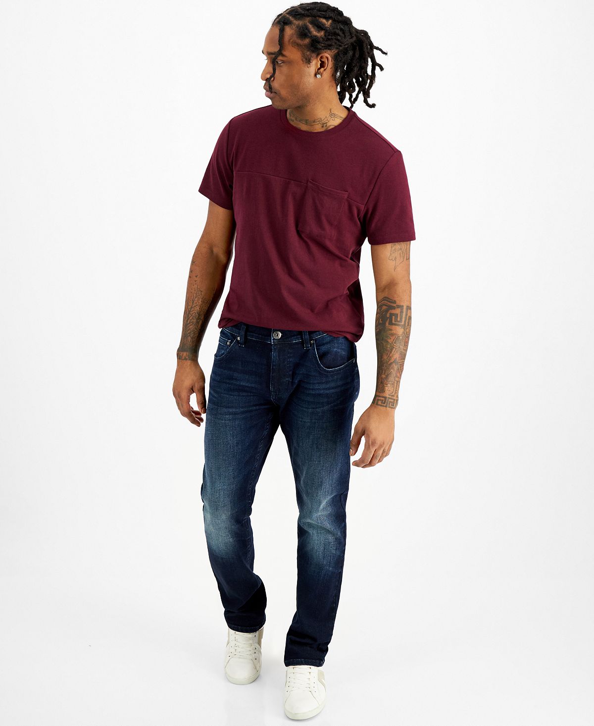 Inc International Concepts Slim Straight Denim Jeans Medium Wash