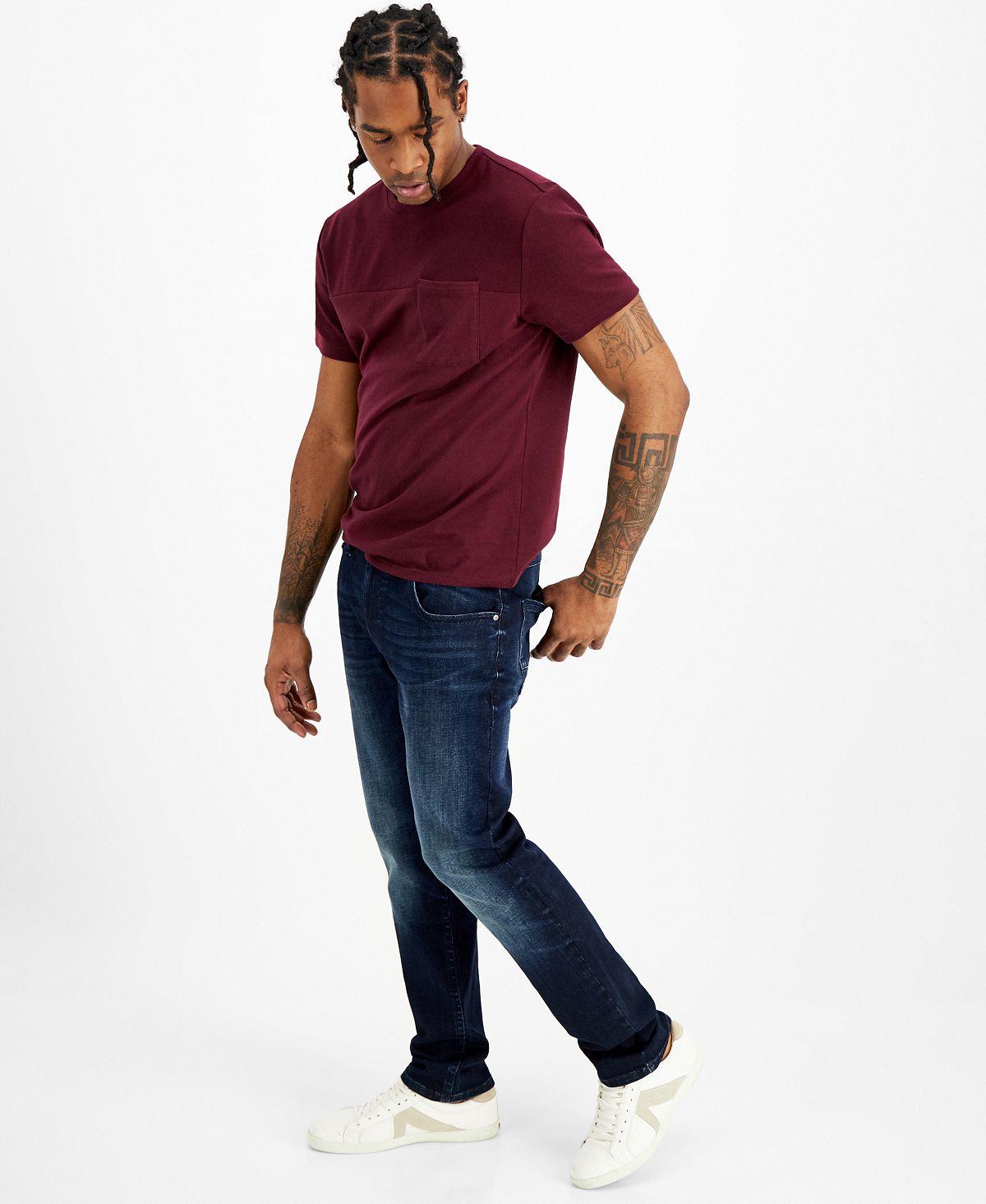 Inc International Concepts Slim Straight Denim Jeans Medium Wash