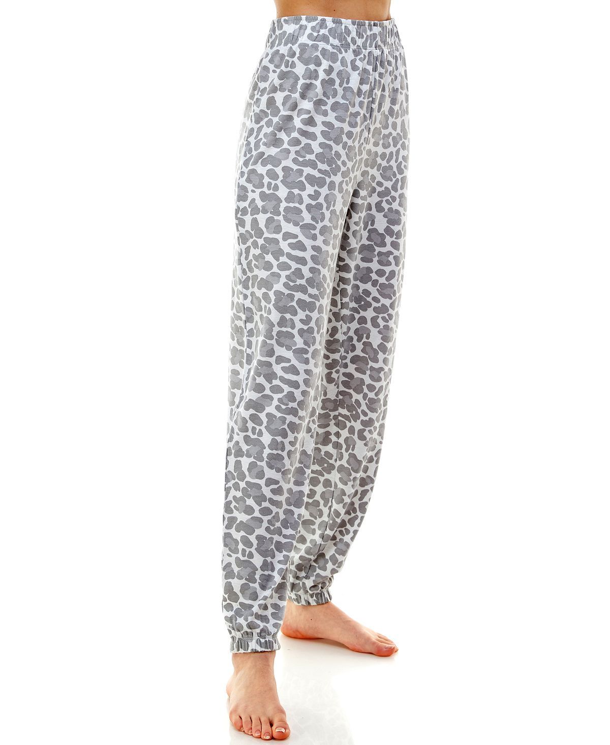 Jaclyn Intimates Butter Knit Printed Loungewear Jogger Pants Amur Leopa