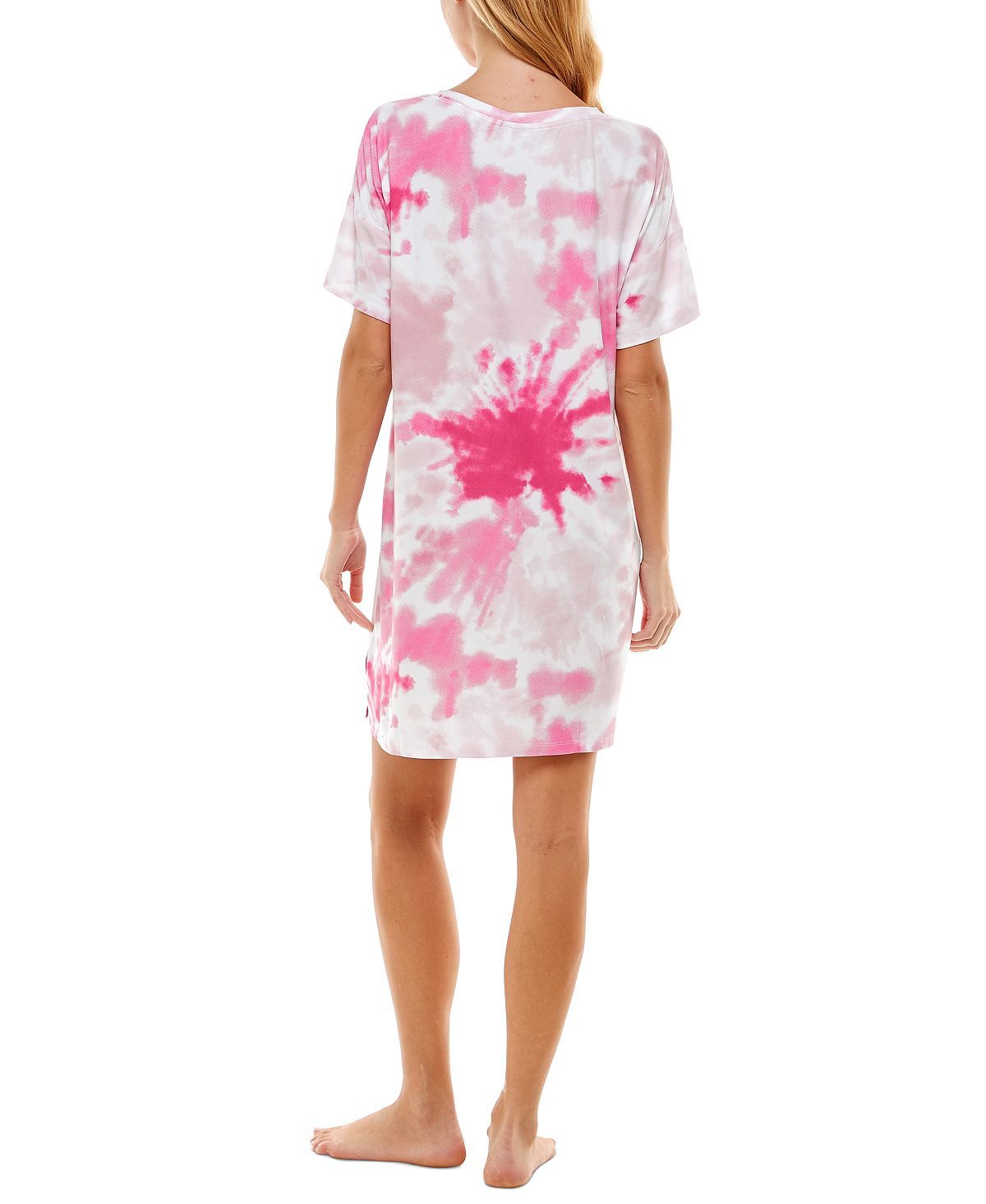 Jaclyn Intimates Super-soft Short Sleeve Sleep Shirt Daydream Tie Dye White