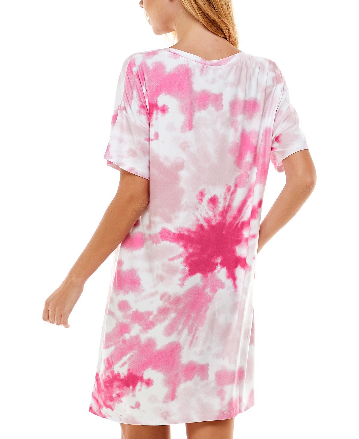 Jaclyn Intimates Super-soft Short Sleeve Sleep Shirt Daydream Tie Dye White