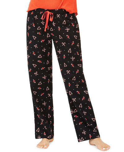 Jenni Cotton Printed Flannel Pajama Pants Tossed Candy Canes
