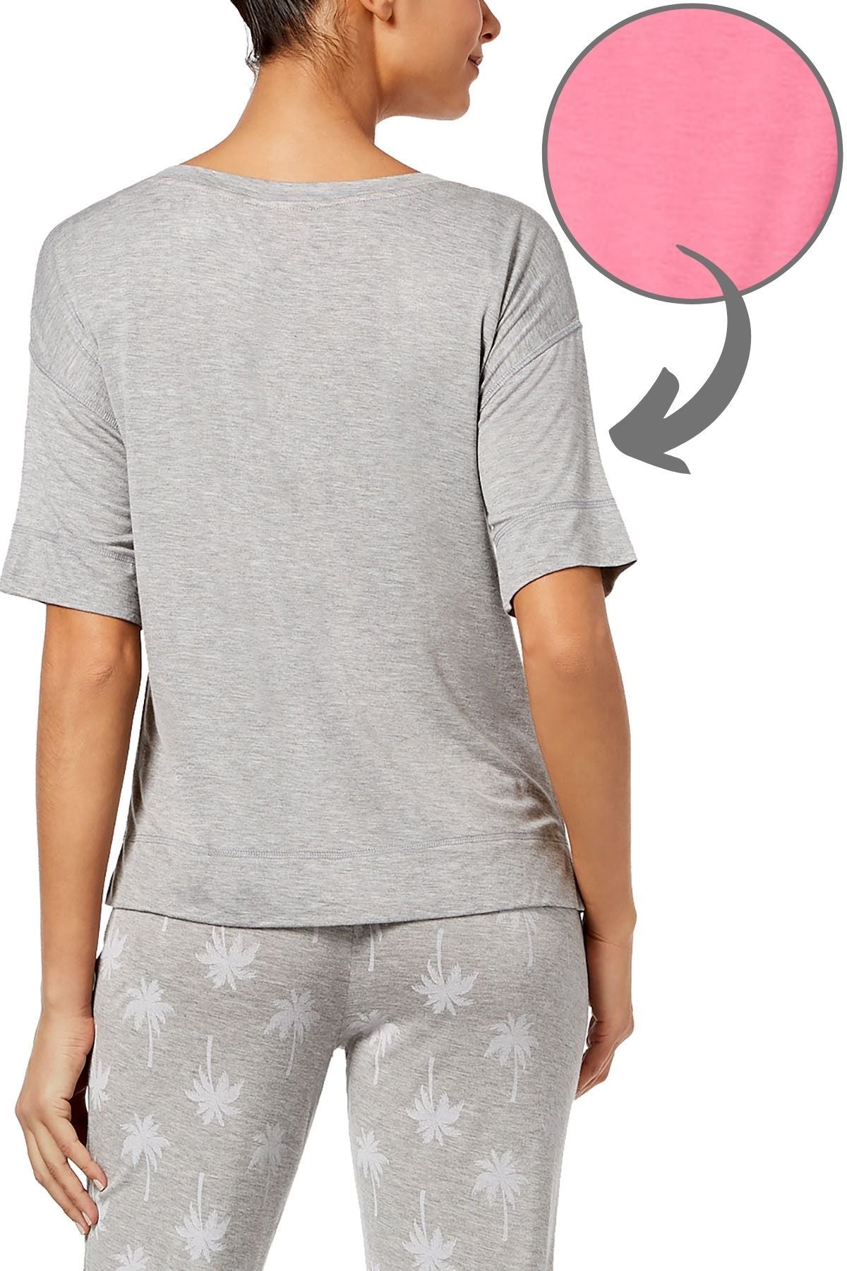 Jenni Graphic Print Lounge Tee in Fall Asleep Pink