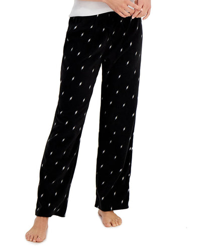 Jenni Printed Cozy Fleece Pajama Pants Lightening Bolt