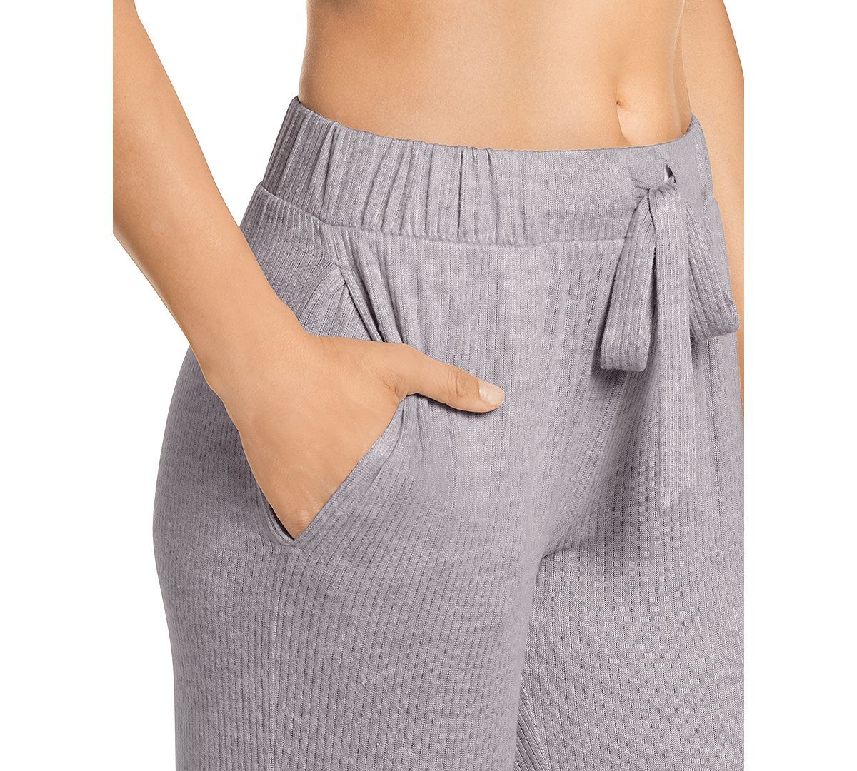 Jockey Luxe Lounge Ribbed Sleepwear Jogger Pants Mild Grey Heather