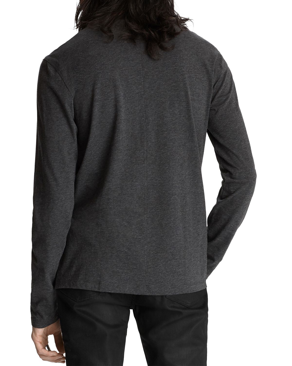 John Varvatos Collection Long-sleeve Slim Fit Tee Dark Gray Heather