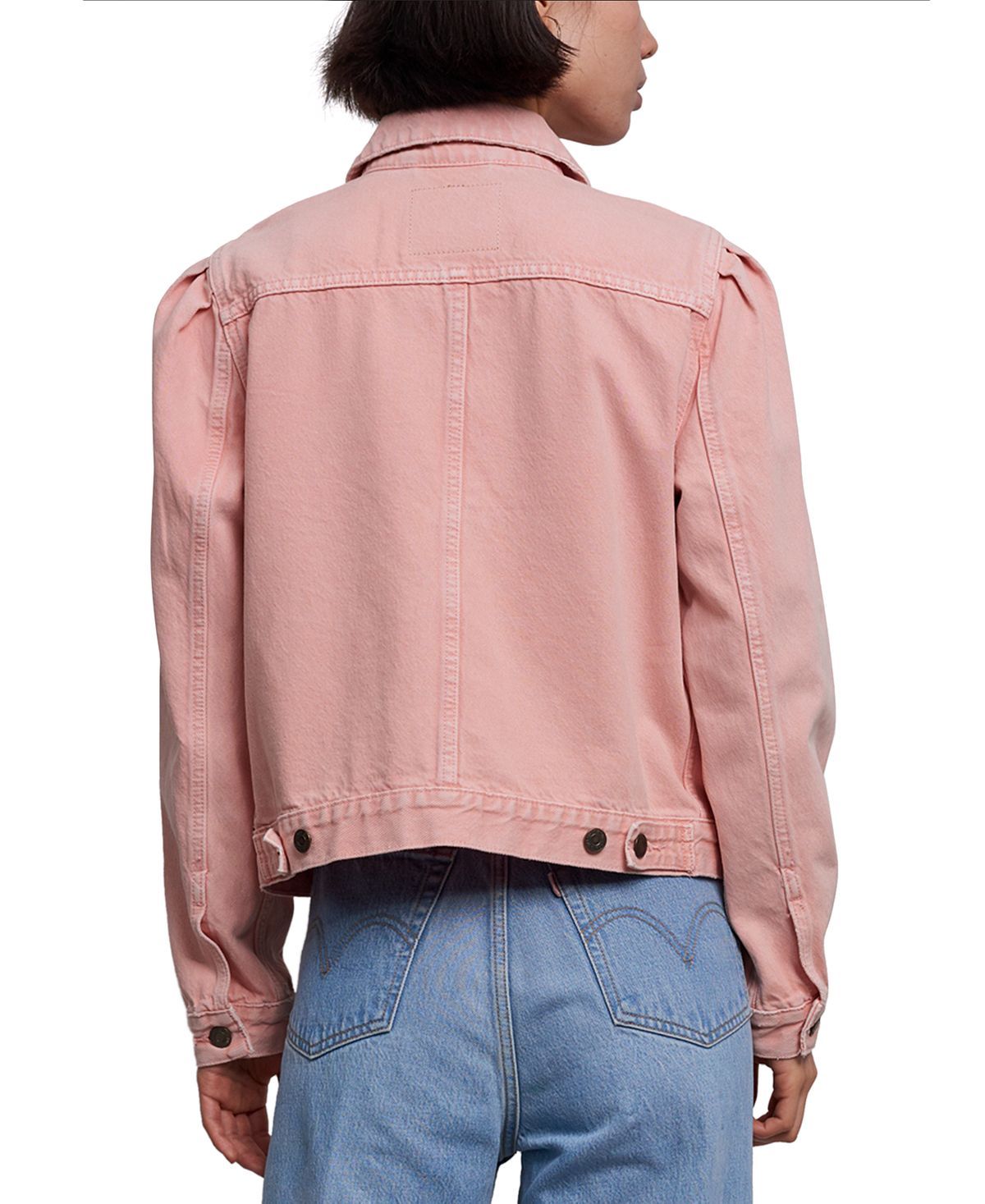 Levi's cotton Puff-sleeve Denim Trucker Jacket Chalky Blush Trucker