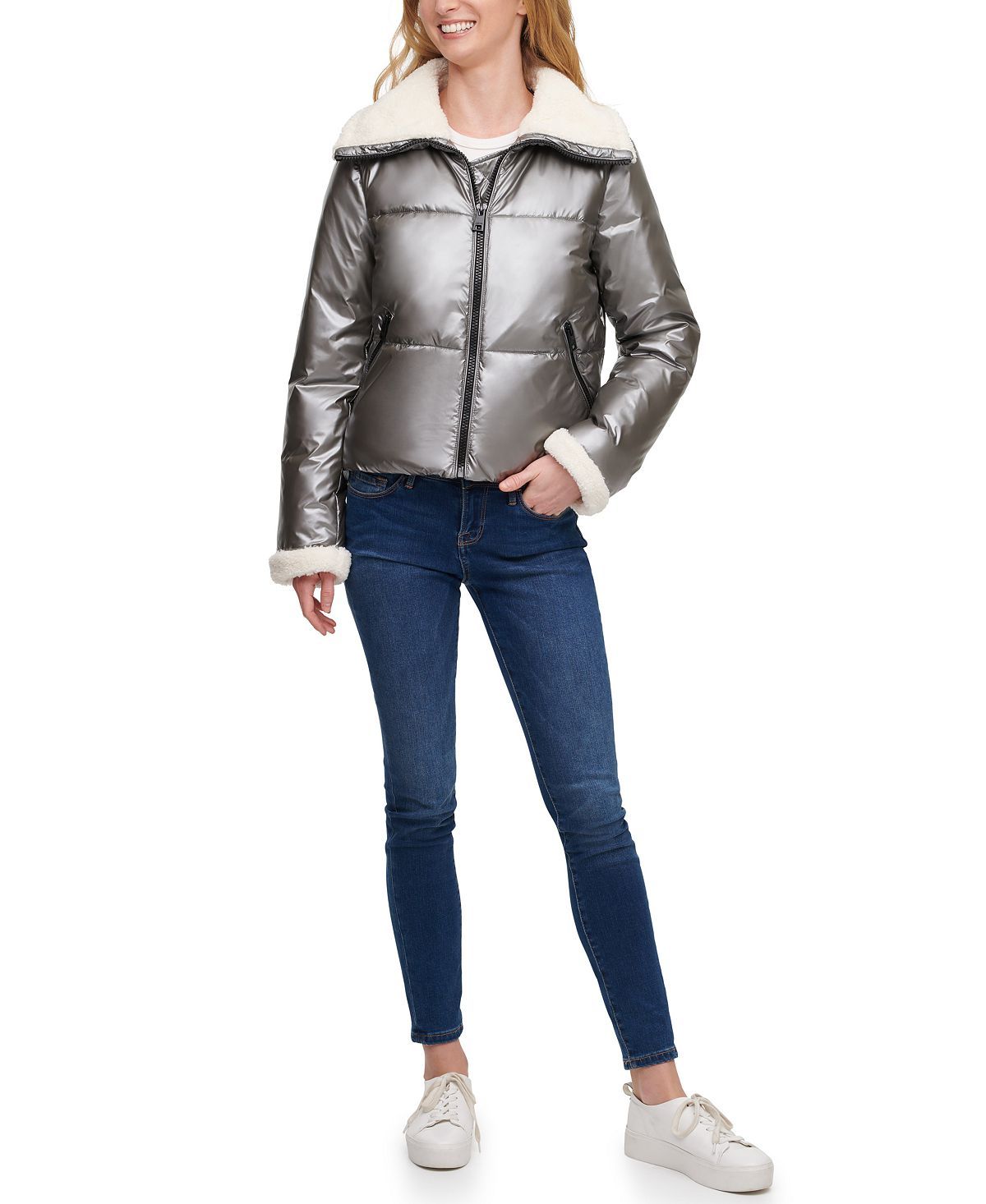 Levi's faux-sherpa-lined Puffer Jacket Alloy