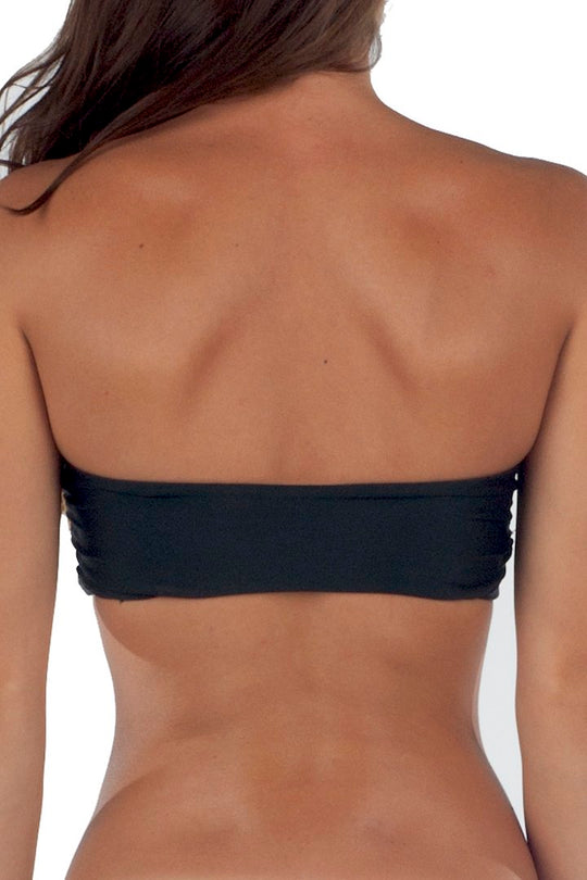 Lolli Front Tie Bandeau Top in Black