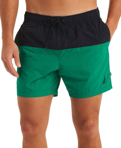 Nautica Horizontal Colorblocked 6" Swim Trunks