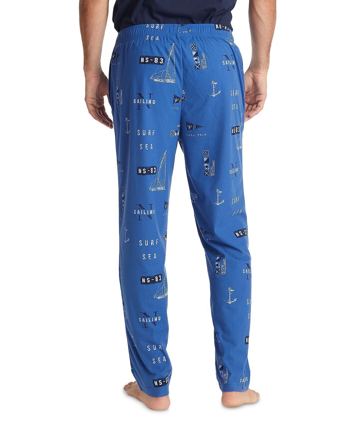 Nautica Plaid Cozy Fleece Pants Windsurf Blue