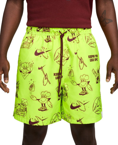 Nike Men's Club Woven Printed 6" Shorts - Volt