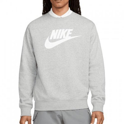 Nike Sportswear Club Fleece Graphic Crewneck Sweatshirt - Dark Grey Heather