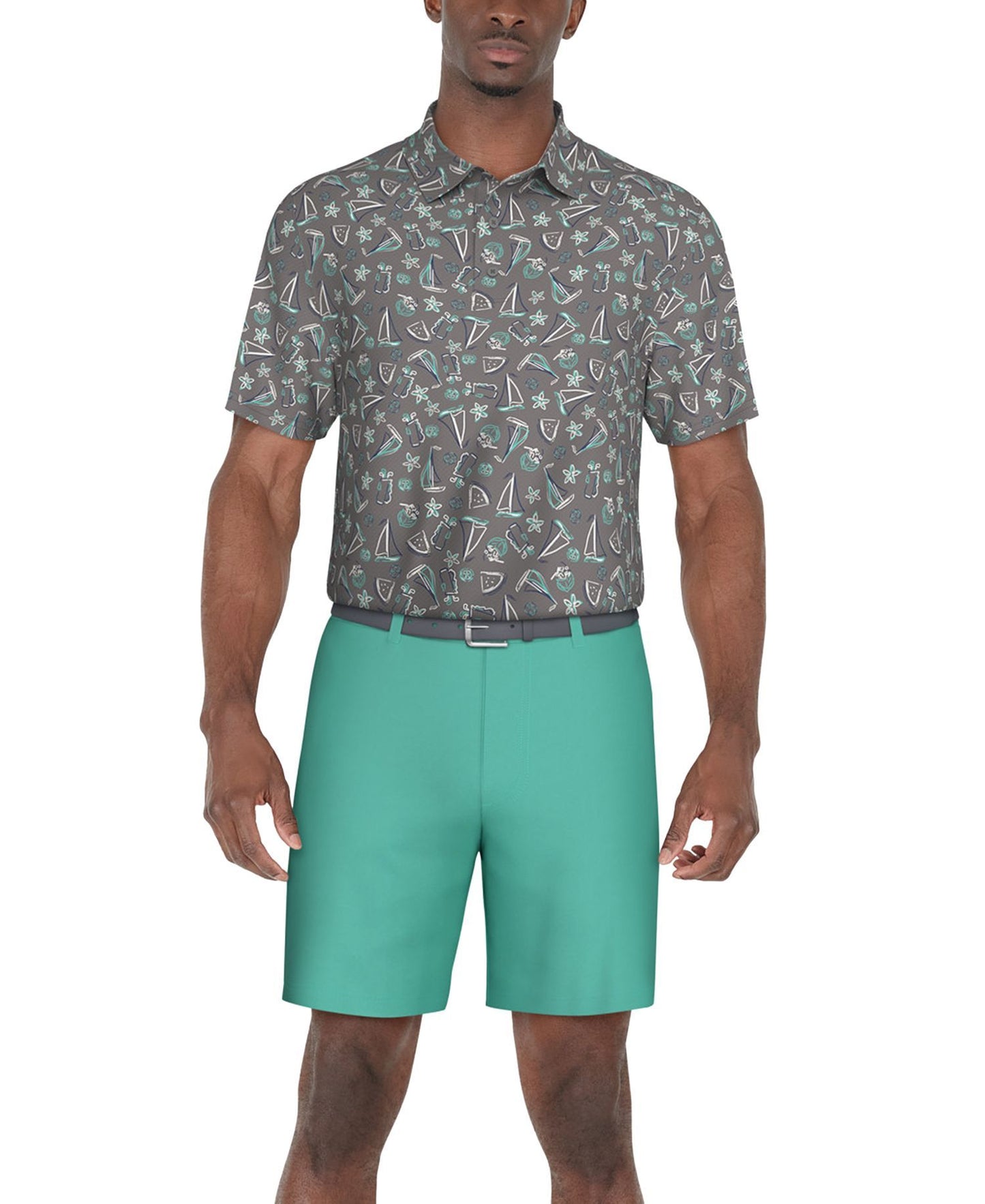 PGA TOUR Classic-Fit Stretch Performance Printed Golf Polo Shirt