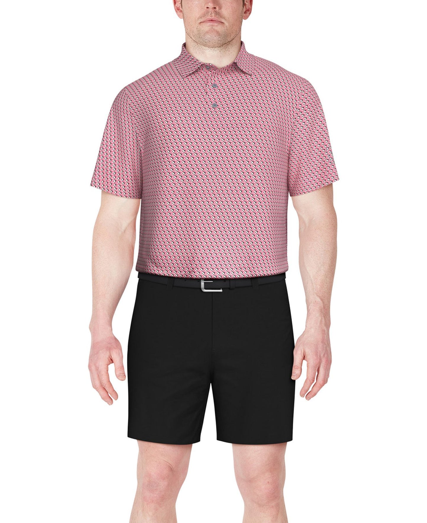 PGA TOUR Textured Stretch Performance Print Polo Shirt