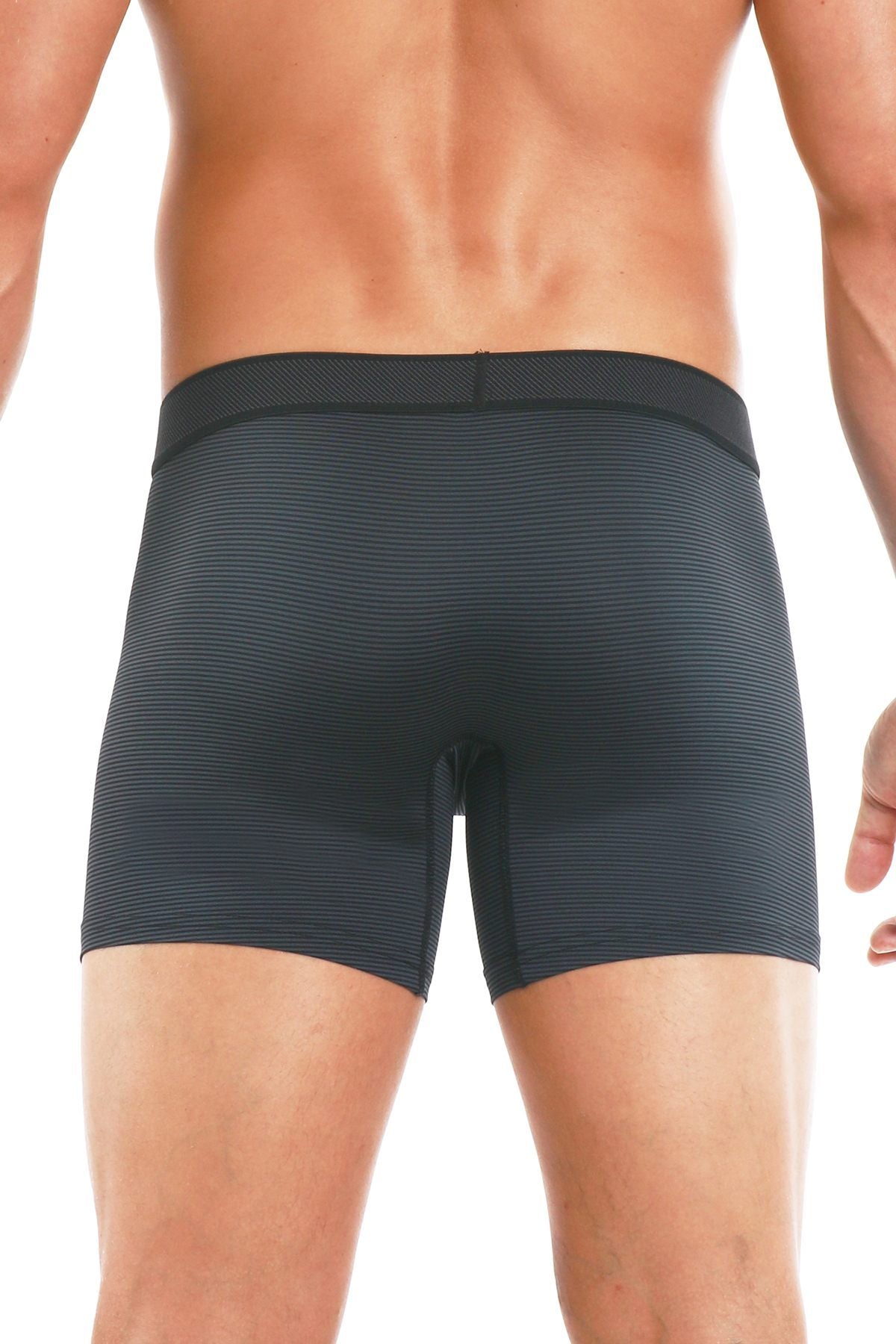 Papi Black/Grey Microflex Pencil Stripe Boxer Brief