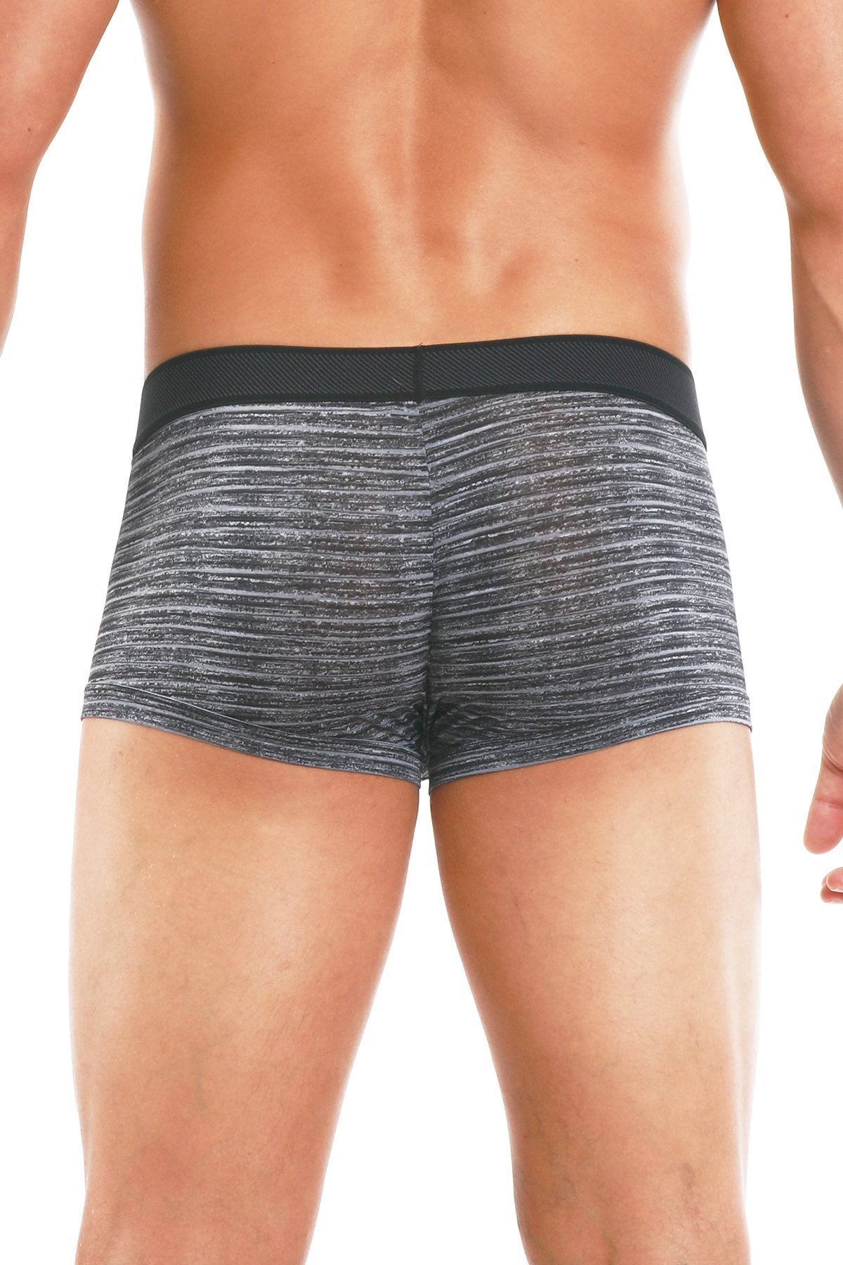 Papi Black/Grey Microflex Stripe Brazilian Trunk