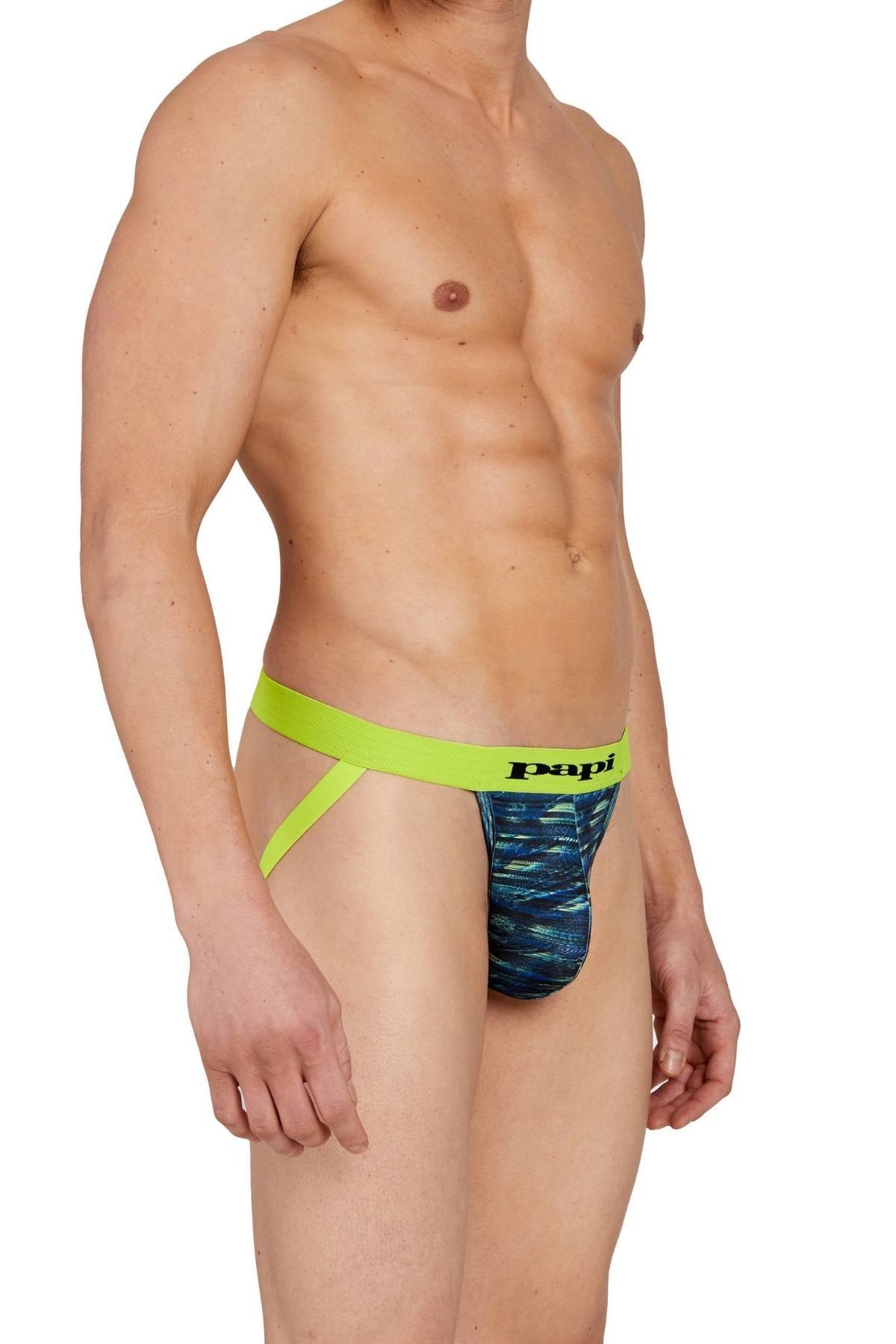 Papi Lime Glitch Print Jock
