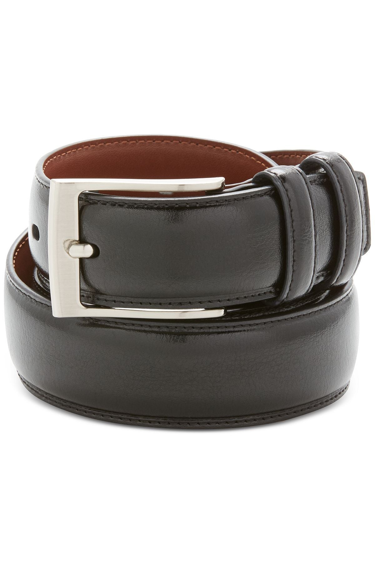 Perry Ellis Portfolio Leather Belt Black