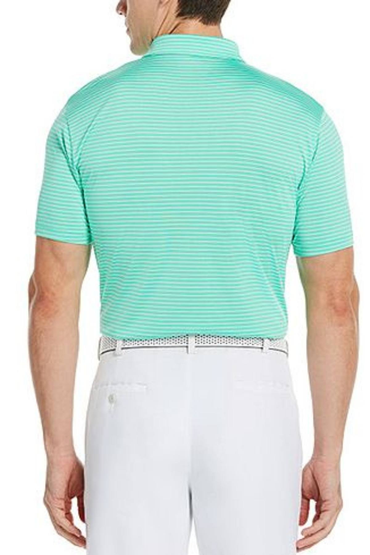 Pga Tour Feeder Stripe Polo Shirt Electric Green