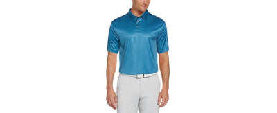 Pga Tour Gingham Golf Polo Blue Danube